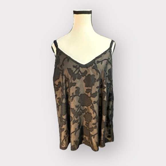 Women’s Torrid 2 Nude Black Lace Sophie Clip Chiffon Swing Cami 2X 2XL XXL - Picture 3 of 13